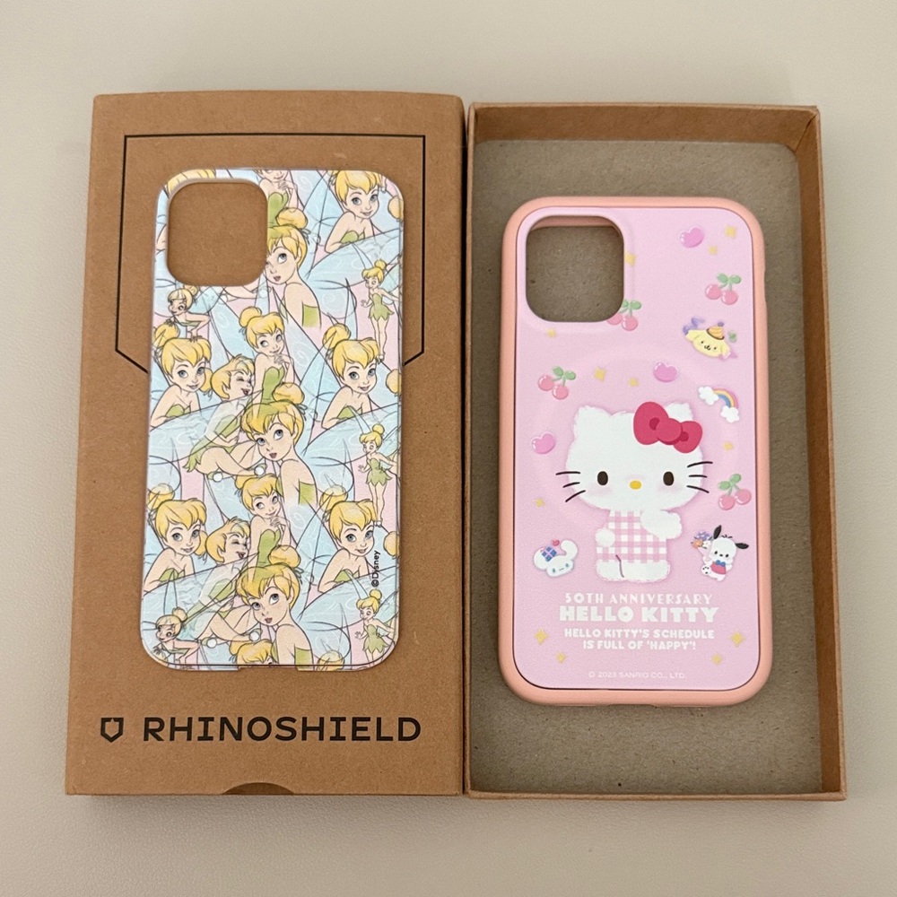 2 Rhinoshield iPhone 12mini cases | Tinker-bell and Hello Kitty